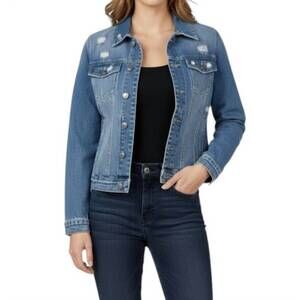NEW KANCAN women's jean jacket in blue denim